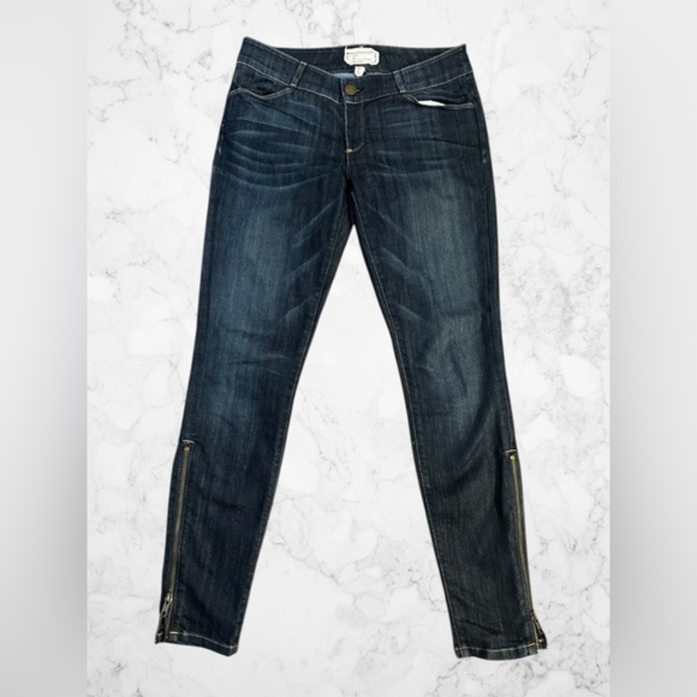 Current/Elliott Dark Wash Skinny Jeans Size 27 Ankle Zip Stretch Denim